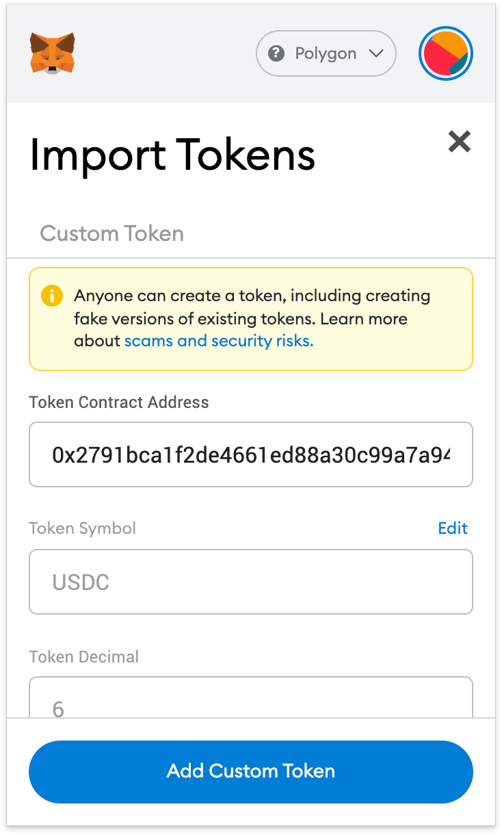 adicionar token